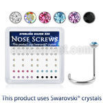 nw14mxsw 925 silver nose screws assorted swarovski crystal