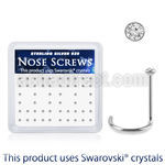 nw9cxsw 925 silver nose screws swarovski crystal