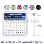 ny14mxsw 925 silver nose studs assorted swarovski crystal