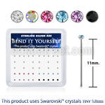ny6mxsw 925 silver nose studs assorted swarovski crystal