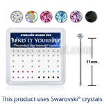 ny9mxsw 925 silver nose studs assorted swarovski crystal