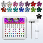 nyflbxs caja display piercing nariz doblar tu mismo plata esterlina 925 0 6mm flor cristal 1mm al por mayor