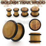 pwtgr solid golden teak wood plug double rubber o rings