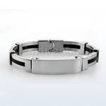 rsb18 brazalete acero inoxidable brillo espejo pulsera detalle goma placa nombre al por mayor