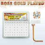 rssz12xc caja display piercing nariz l plata esterlina 0 6mm oro rosa zirconia redonda clara 1 25mm mayorista