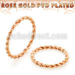 selttw18 rosegoldpvd plated annealed steel ring twisted wire