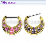 sepi16 septum clicker zirconita zirconita oval rodeada por 6 cristal barra cierre acero 316l mayorista