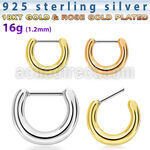 silver plated septum clicker in plain design w steel bar