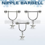 snpod25 barbell pezon estribo acero quirurgico bola 5mm colgante liso estrella mar plata distribuidor
