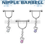 snpoz4 barbell pezon estribo acero quirurgico bolas 5mm nota musical zirconita distribuidor