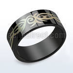 srb9 anillo acero inoxidable anodizado negro tribal distribuidor