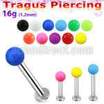 tlbsab3 labret tragus acero 316l base redonda 2 5mm tragus piercing bola acrilica 3mm color liso  venta