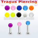 tlbvb4s labret tragus acero 316l base redonda 2 5mm tragus piercing bola acrilica uv 4mm al por mayor