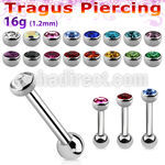 trg13 piercing tragus para cartilago acero quirurgico media bola acero 3mm cristal bisel bola acero liso 3mm al por mayor