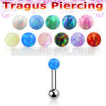 trg32 barbell tragus acero quirurgico bola opalo 3mm bola acero liso 3mm venta
