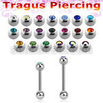 trg43 barbell tragus acero quirurgico bola parte superior joya bola acero liso