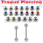 trg46 barbell tragus acero quirurgico bola parte superior joya bolas acero liso