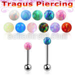 trgop3ss piercing tragus acero quirurgico 1mm opalo 3mm bola 3mm acero liso inferior distribuidor