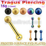 trgt34 piercing tragus acero quirurgico pvd bola acero esmerilado 3mm bola acero liso 3mm distribuidor