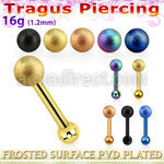 trgt35 piercing tragus acero quirurgico pvd bola acero esmerilado 4mm bola acero liso 3mm al por mayor