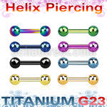 ubbert31 barbell helix titanio anodizado dos bolas