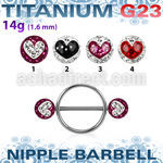ubfnpe8 pezonera redonda acero 316l barbell titanio g23 bolas multi cristal ferido 8mm corazon distribuidor mayorista