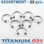 ublk22 surtido piercings 25 barbells circulares titanio g23 bolas 3mm venta