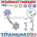 ubnin10 titanium banana 16g flower design top cz internal