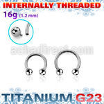 ucbebin titanium circular barbell 3mm internally threaded