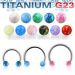 ucbeop3 titanium circular barbell 3mm synthetic opal balls