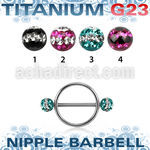 udfnpe5 pezonera redonda acero 316l barbell titanio g23 bolas multi cristal ferido 5mm triple linea distribuidor