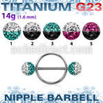 uefnpe8 pezonera redonda acero 316l barbell titanio g23 bolas multi cristal ferido 8mm tonos venta