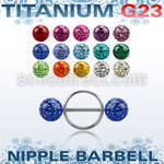 ufnpe10 pezonera redonda acero 316l barbell titanio g23 bolas multi cristal ferido 10mm distribuidor mayorista