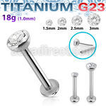 ulbpisz18 titanium g23 labret 18g threadless push pin top
