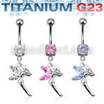 umcdz103 piercing ombligo titanio g23 bola joya bisel 5mm 8mm hada zirconia las alas 10mm distribuidor mayorista