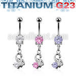 umcdz375 piercing ombligo titanio g23 bolas joya bisel 5mm 8mm cisne colgado zirconia 10mm distribuidor