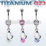 umcdz377 piercing ombligo titanio g23 bolas joya bisel 5mm 8mm corazon grande zirconia colgado 10mm mayorista