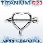 unpsh12 pezonera pezon redonda corazon barbell titanio g23 cono 5mm punta flecha acero pezonera plata 925 15mm mayorista
