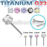 upinpz titanium g23 threadless push pin top prong set cz