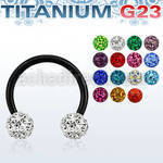 utcbfr4 barbell circular titanio g23 anodizado bolas multi cristal pegadas ferido 4mm distribuidor