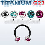 utcbfr6c barbell circular titanio g23 anodizado bolas multi cristal ferido 6mm rayas cebra venta