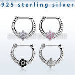 vsepr16 septum clicker plata 925 barra cierre acero 316l flor hecha zirconia barra 14 516 6mm 8mm distribuidor