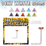 wsztc1 piercing nariz l oro blanco 14 kts 0 6mm zirconia tri 3mm chapado rodio al por mayor
