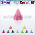 xbecn3 pack 10 conos acrilicos sombrilla playa 3mm rosca al por mayor