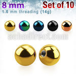 xbt8g pack 10 bolas acero quirurgico anodizado 8mm rosca distribuidor mayorista