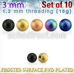 xfobt3s pack 10 bola acero 316l pvd 3mm superficie efecto esmerilado rosca al por mayor