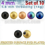 xfobt4g pack 10 bola acero 316l pvd 4mm superficie efecto esmerilado rosca al por mayor