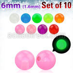 xglb6 pack 10 bolas acrilicas brillan oscuridad 6mm rosca distribuidor mayorista