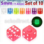 xgldi5 pack 10 dado acrilico brilla oscuridad 5mm rosca distribuidor