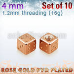 xsditt4s pack 10 dados acero 316l pvd oro rosa 4mm rosca distribuidor